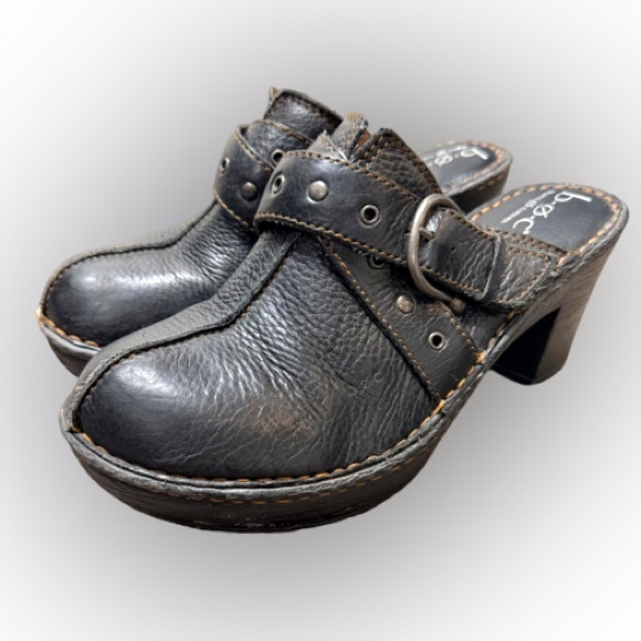 b.o.c. Shoes - b.o.c Born Concept Karley Clogs Mules Size 9 Black Worn 1 Time Leather Upper